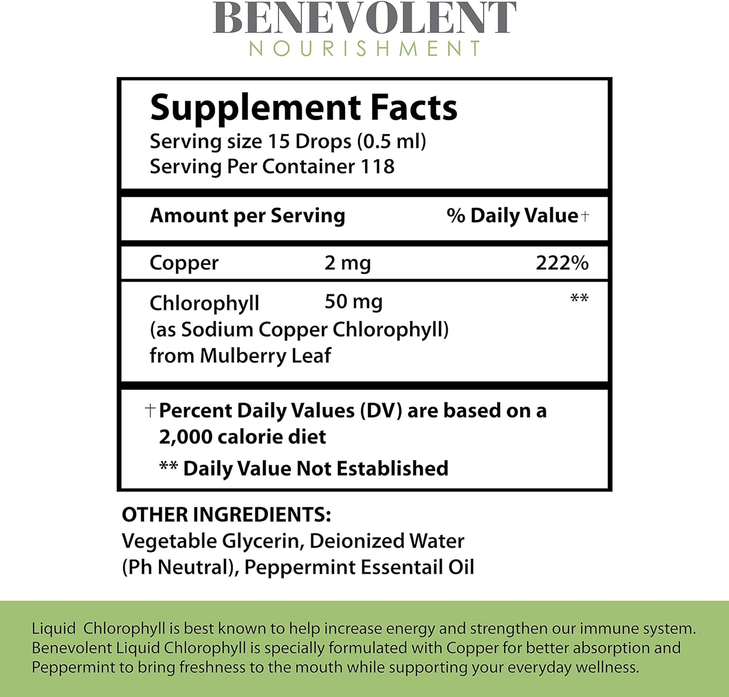 Gotas de clorofila líquida BENEVOLENT® | Desintoxica tu cuerpo de forma natural🌱