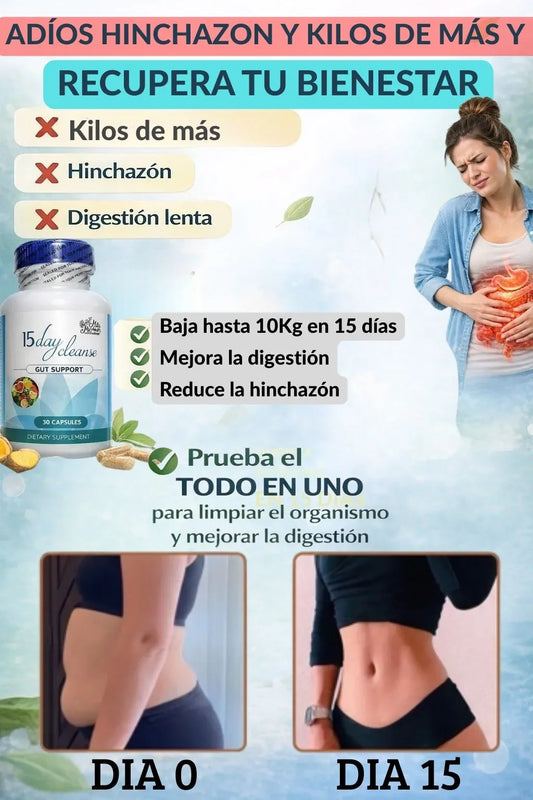 15 DAYS CLEANSE - CÁPSULAS NATURALES DE LIMPIEZA INTESTINAL DE FORMA NATURAL.🌱